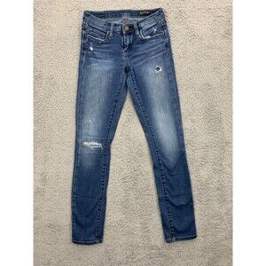 BLANKNYC The Reade 25 Classic Skinny Distressed Denim Blue Jeans 5 Pockets